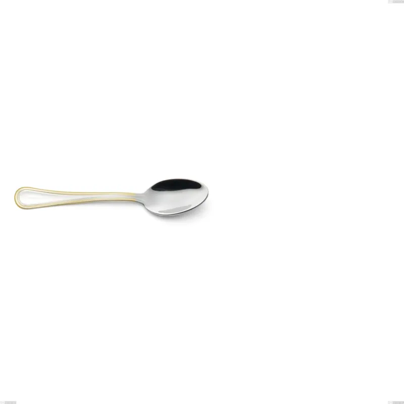 Cucchiaino moka Impero oro, acciaio 18-10, oro 24 carati lucido, spessore 2.5 mm, lunghezza 113 mm Eme Posaterie Saldi