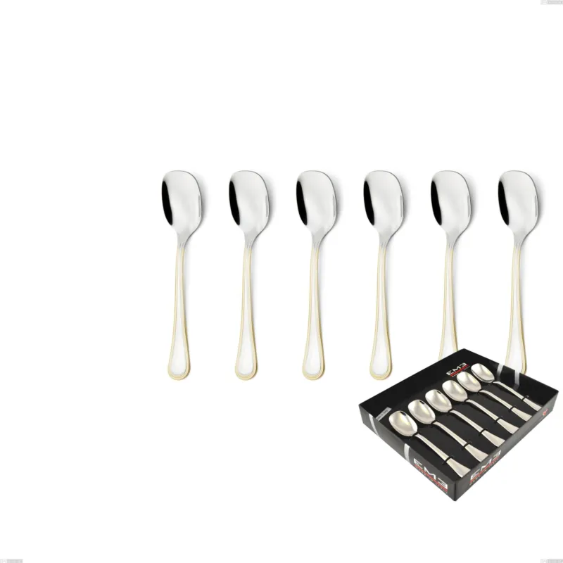 Confezione vetrina 6 pezzi gelato Impero oro, acciaio 18-10, oro 24 carati lucido, spessore 2.5 mm Eme Posaterie Offerta Del Giorno