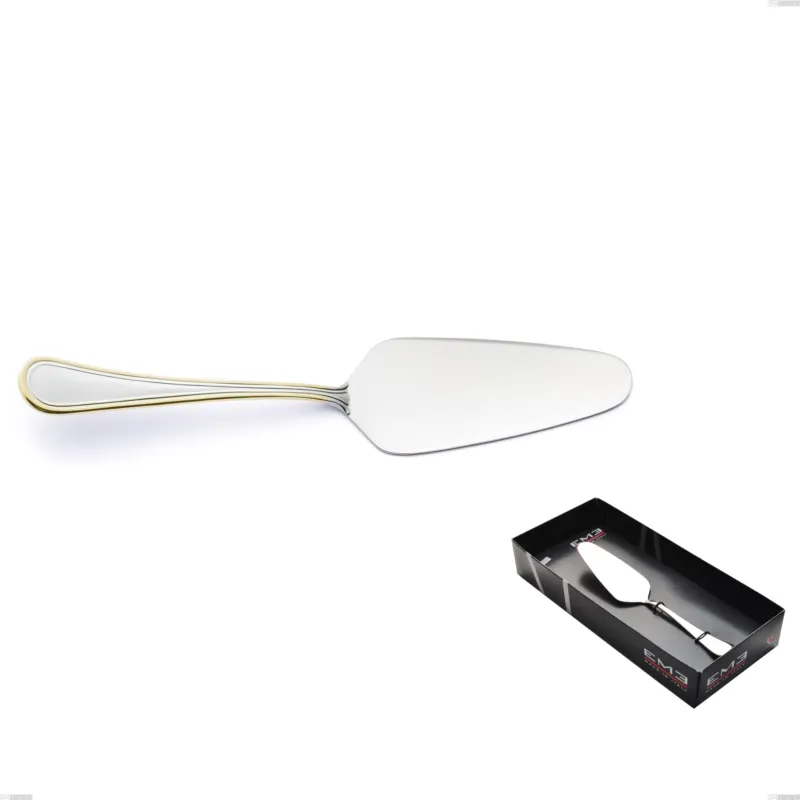 Confezione vetrina 1 pezzo pala torta Impero oro, acciaio 18-10, oro 24 carati lucido, spessore 2.5 mm Eme Posaterie Ultima Occasione
