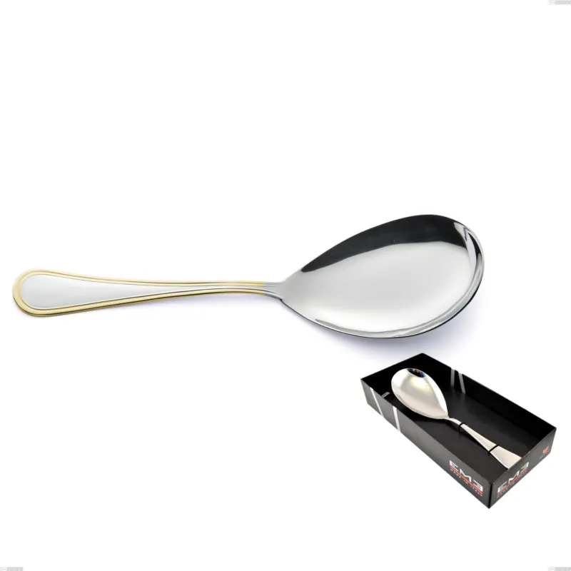 Must-Have Confezione vetrina 1 pezzi pala riso Impero oro, acciaio 18-10, oro 24 carati lucido, spessore 2.5 mm Eme Posaterie