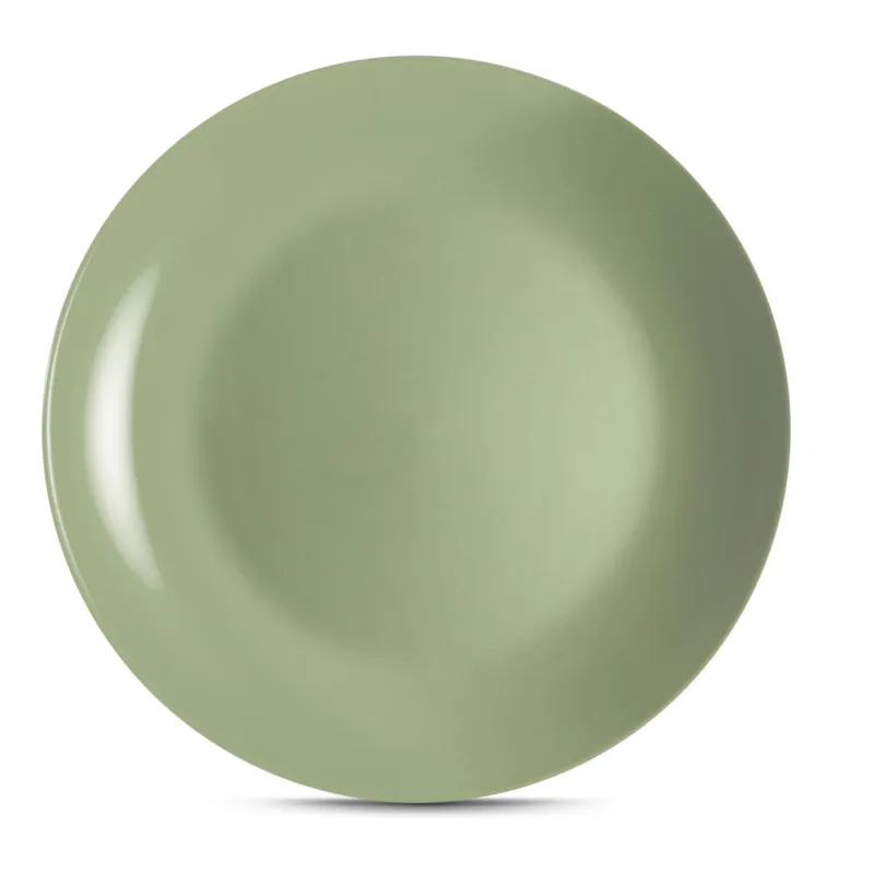 Vendita Finale Piatti piani set pezzi 6 posti tavola in porcellana con decoro Sottosmalto Collezione Mitika lavabile in lavastoviglie colore Verde Erice Kaleidosmilano