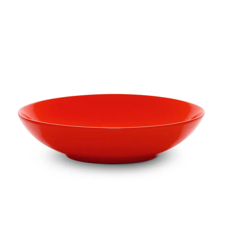 Piatti Fondi set pezzi 6 posti tavola in porcellana con decoro Sottosmalto Collezione Mitika lavabile in lavastoviglie colore Rosso Maranello Kaleidosmilano Quantità Limitata