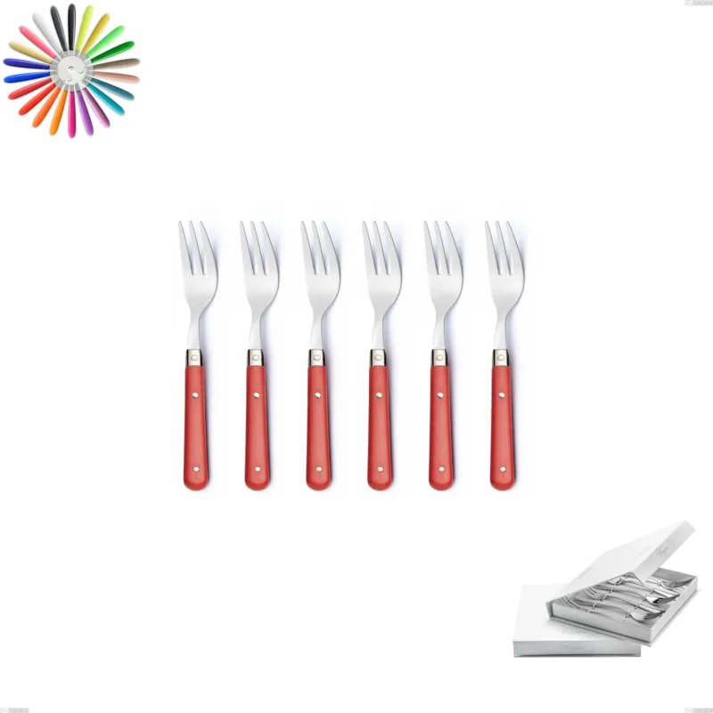 Confezione a libro 6 pezzi forchette dolce country, acciaio 18/10 aisi 304 manici in abs Eme Posaterie blu 2 Miglior Prezzo