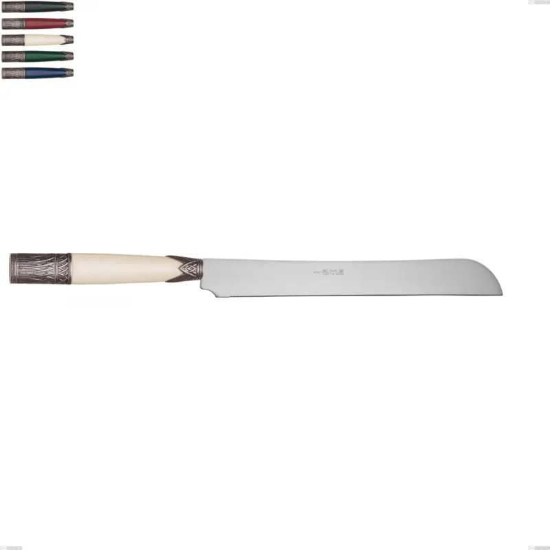 Acquista Ora Coltello panettone aria, acciaio 18/10 aisi304 colorato Dimensioni 300 mm manico in Acrilico e Metallo Eme Posaterie blu 2