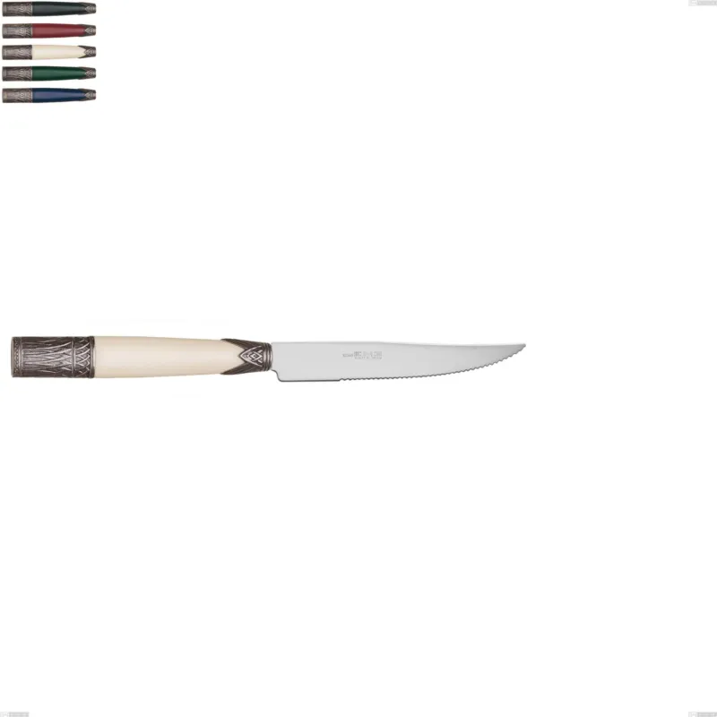 Coltello bistecca aria, acciaio 18/10 aisi304 colorato Dimensioni 221 mm manico in Acrilico e Metallo Eme Posaterie blu 2 Direttamente Dal Produttore