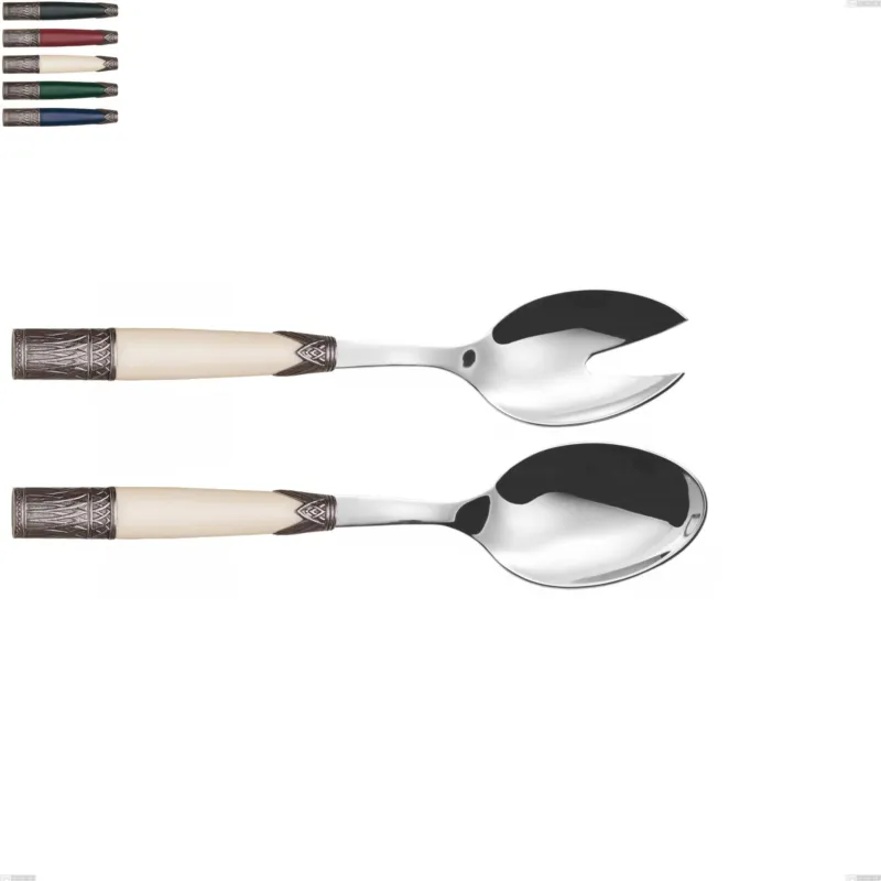 Promo Stagionale Coppia insalata Aria, acciaio 18/10 aisi304 colorato Dimensioni 233 mm manico in Acrilico e Metallo Eme Posaterie blu 2
