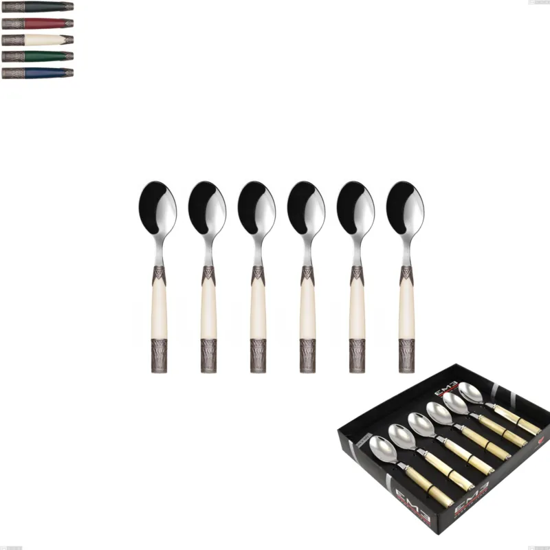 Confezione vetrina 6 pezzi cucchiaino caffe aria, acciaio 18/10 aisi304 colorato Eme Posaterie blu 2 Reso Gratuito