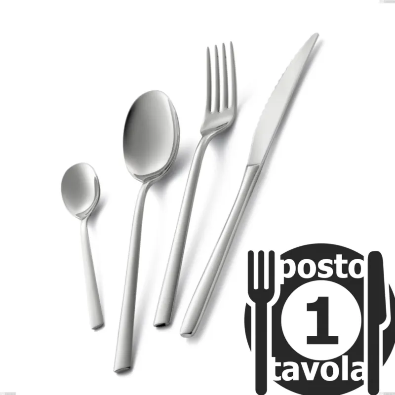 Confezione 1 posto tavola fashion, acciaio 18/10 aisi 304 inox lucido, spessore 3 mm mm Eme Posaterie Non Perdere