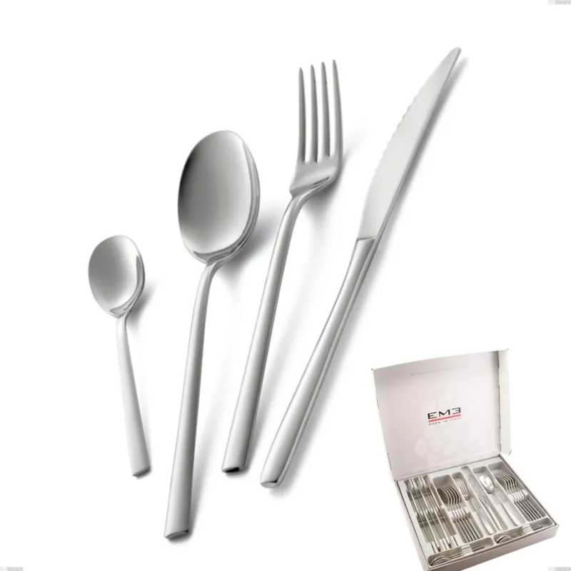 A Buon Prezzo Cofanetto 24 pezzi fashion, acciaio 18/10 aisi 304 inox lucido, spessore 3 mm mm Eme Posaterie