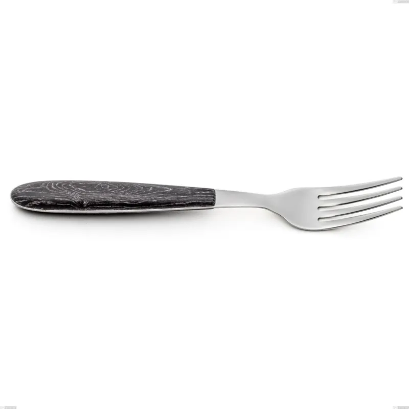 Nuovo Arrivo Forchetta tavola vero wenge, acciaio 18.0 nickel free, manicatura pbt sublimato acciaio lucido, lunghezza 190 mm Eme Posaterie