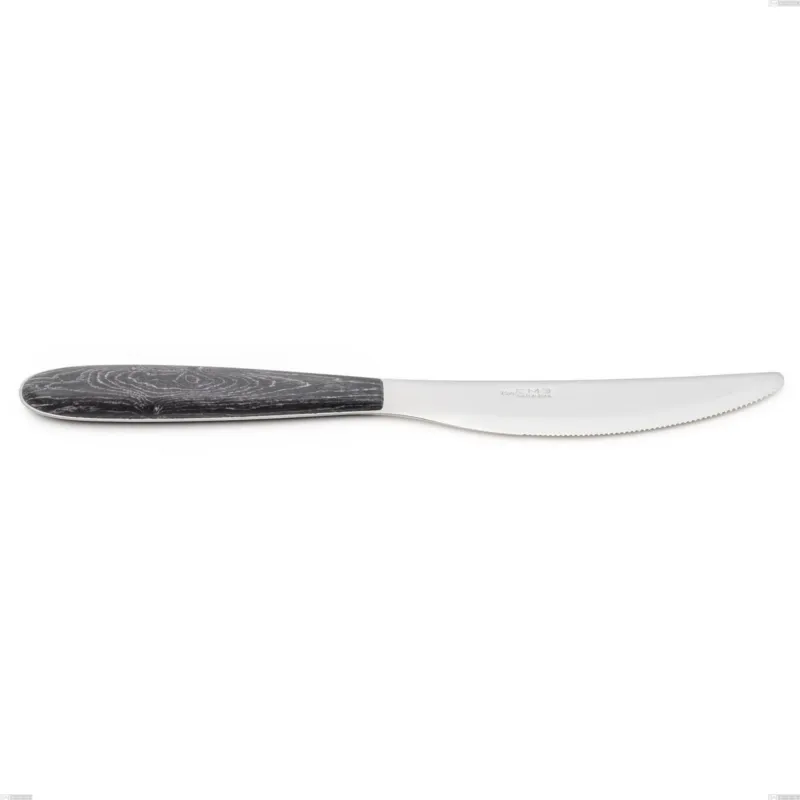 Ultima Occasione Coltello tavola vero wenge, acciaio 18.0 nickel free, manicatura pbt sublimato acciaio lucido, lunghezza 220 mm Eme Posaterie