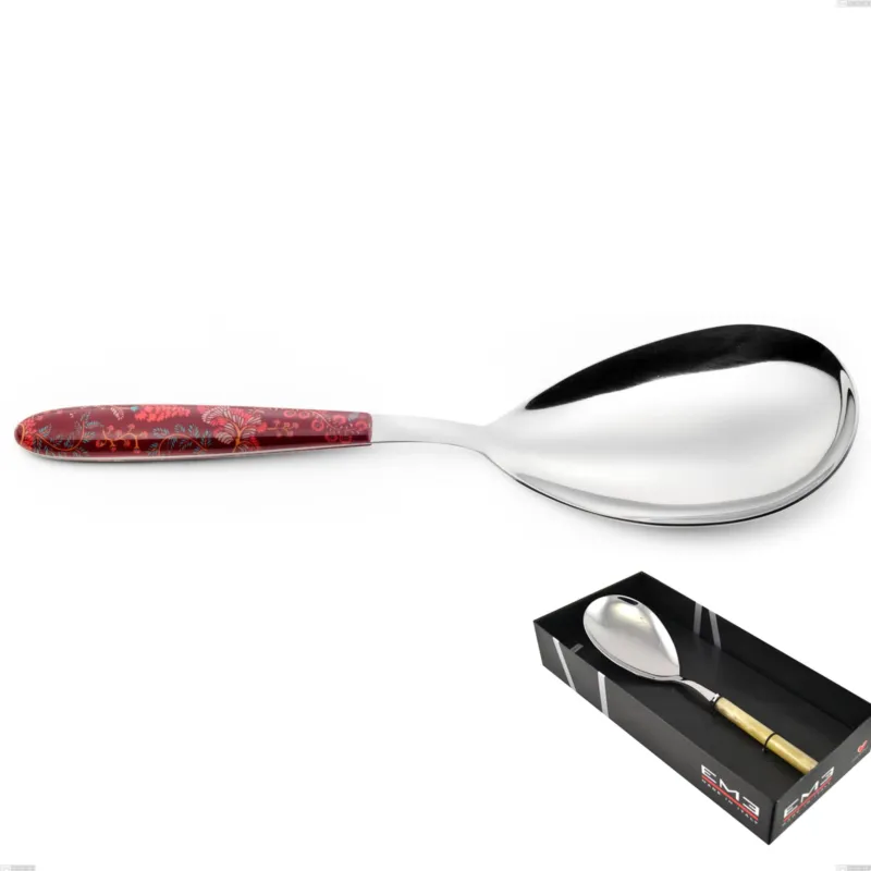 A Buon Prezzo Confezione vetrina 1 pezzo pala riso vero samarcanda, acciaio 18.0 nickel free, manicatura pbt sublimato acciaio lucido Eme Posaterie