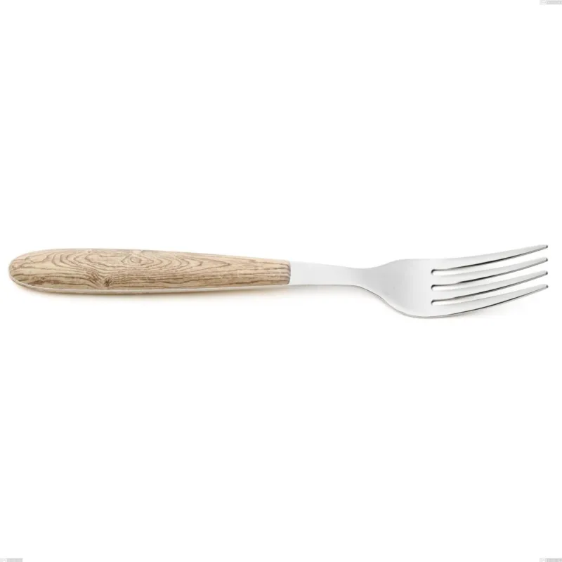 Forchetta tavola vero pino, acciaio 18.0 nickel free, manicatura pbt sublimato acciaio lucido, lunghezza 190 mm Eme Posaterie Più Venduto