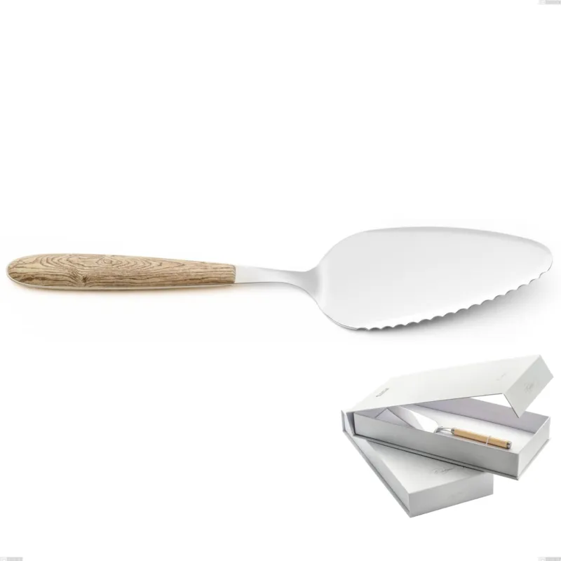 Confezione a libro 1 pezzo pala torta vero pino, acciaio 18.0 nickel free, manicatura pbt sublimato acciaio lucido Eme Posaterie Compra Online