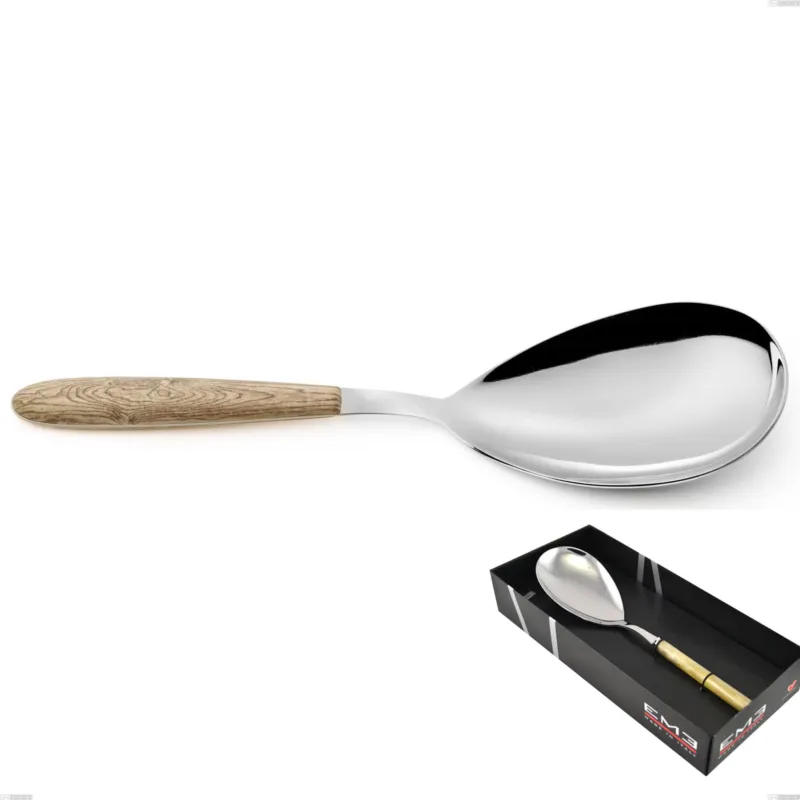 Confezione vetrina 1 pezzo pala riso vero pino, acciaio 18.0 nickel free, manicatura pbt sublimato acciaio lucido Eme Posaterie Promozione