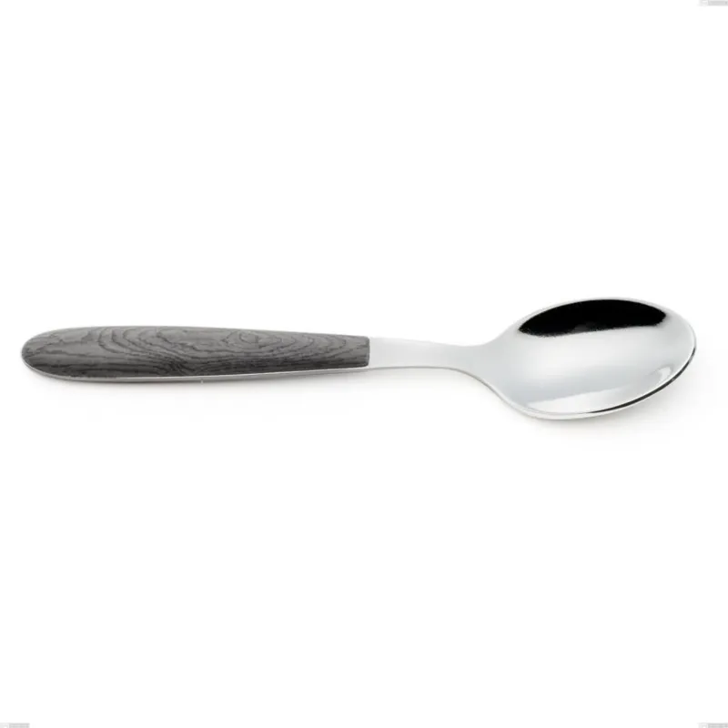 Offerta Lampo Cucchiaino caffè vero olmo grigio, acciaio 18.0 nickel free, manicatura pbt sublimato acciaio lucido, lunghezza 140 mm Eme Posaterie