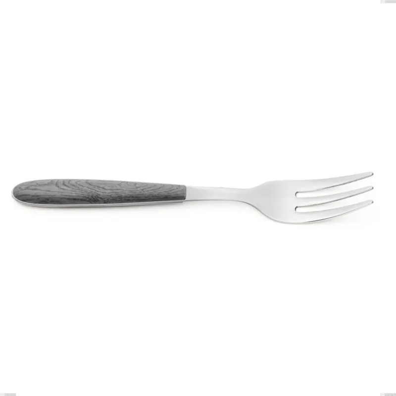 Forchetta dolce vero olmo grigio, acciaio 18.0 nickel free, manicatura pbt sublimato acciaio lucido, lunghezza 150 mm Eme Posaterie Offerta Speciale