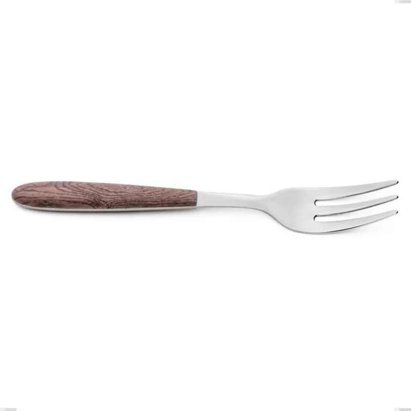 Forchetta dolce vero noce, acciaio 18.0 nickel free, manicatura pbt sublimato acciaio lucido, lunghezza 150 mm Eme Posaterie Occasione