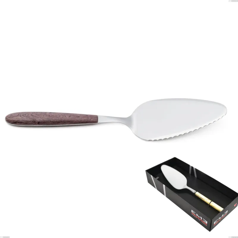 Confezione vetrina 1 pezzo pala torta vero noce, acciaio 18.0 nickel free, manicatura pbt sublimato acciaio lucido Eme Posaterie Miglior Prezzo