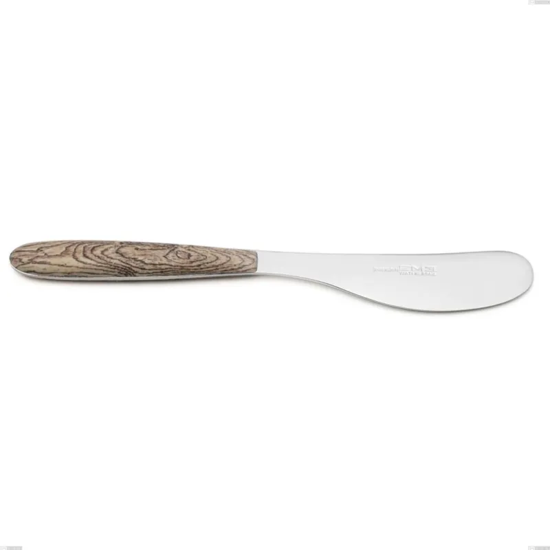 Spalmaburro piccolo vero larice, acciaio 18.0 nickel free, dimensione 152 mm manicatura pbt sublimato acciaio lucido, lunghezza 160 mm Eme Posaterie Prezzo Ridotto