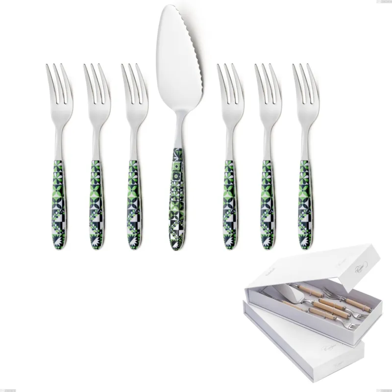 Occasione Imperdibile Confezione a libro 7 pezzi, forchettine più paletta dolce vero icon, acciaio 18.0 nickel free, manicatura pbt sublimato acciaio lucido Eme Posaterie