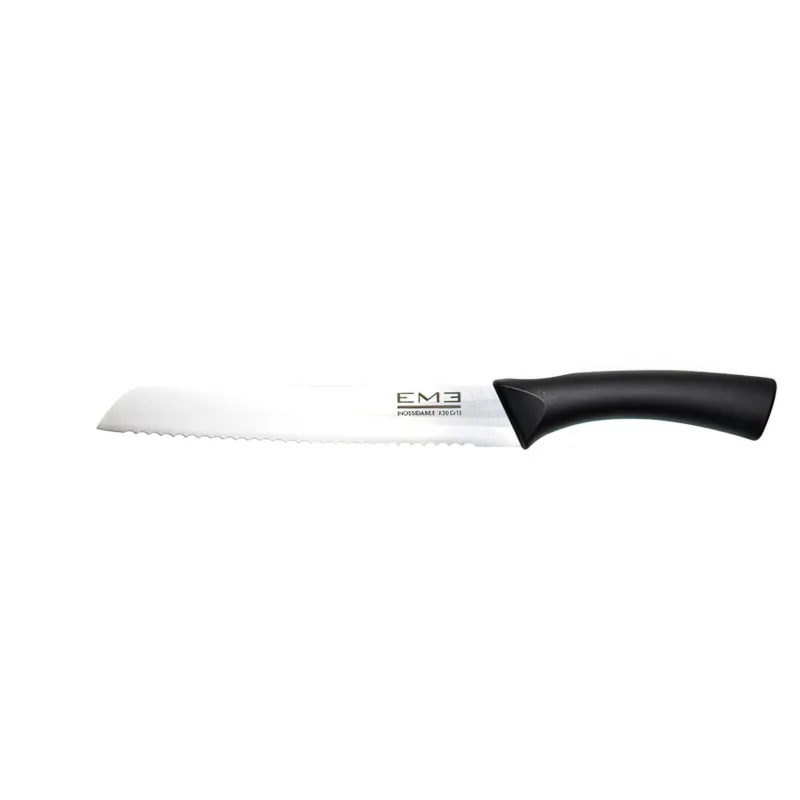 Economico Coltello da pane lama seghettata realizzato in acciaio 18/10, manico ergonomico Lama 20 cm - Misura totale 32 cm Eme Posaterie