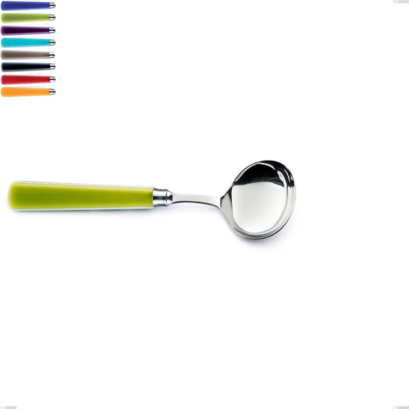 Cucchiaio salsa candy eme, Acciaio 18/10 AISI 304 Lucido manicatura acrilico Eme Posaterie viola 2623 Compra Oggi Stesso