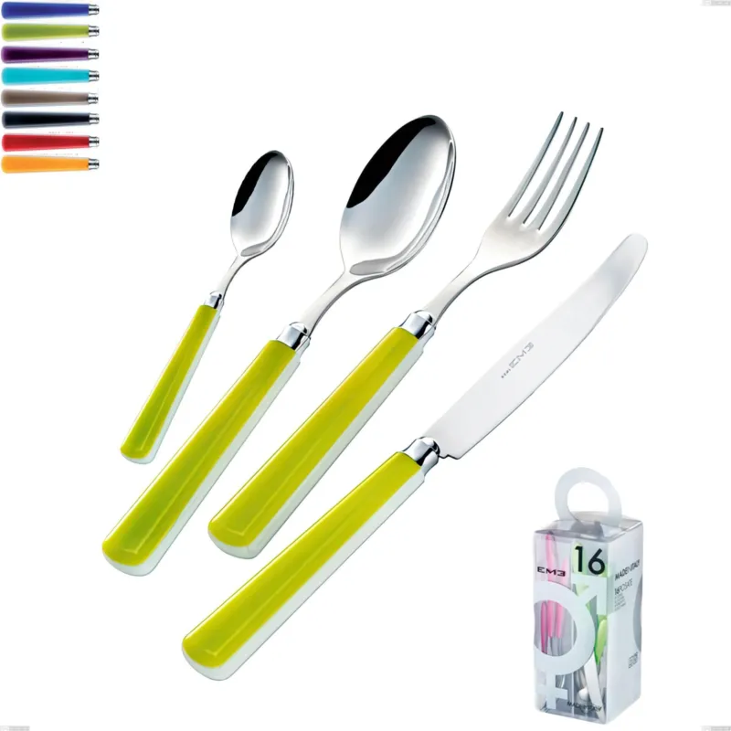 Di Tendenza Confezione You&Me 16 pezzi candy eme, Acciaio 18/10 AISI 304 Lucido manicatura acrilico Eme Posaterie viola 2623