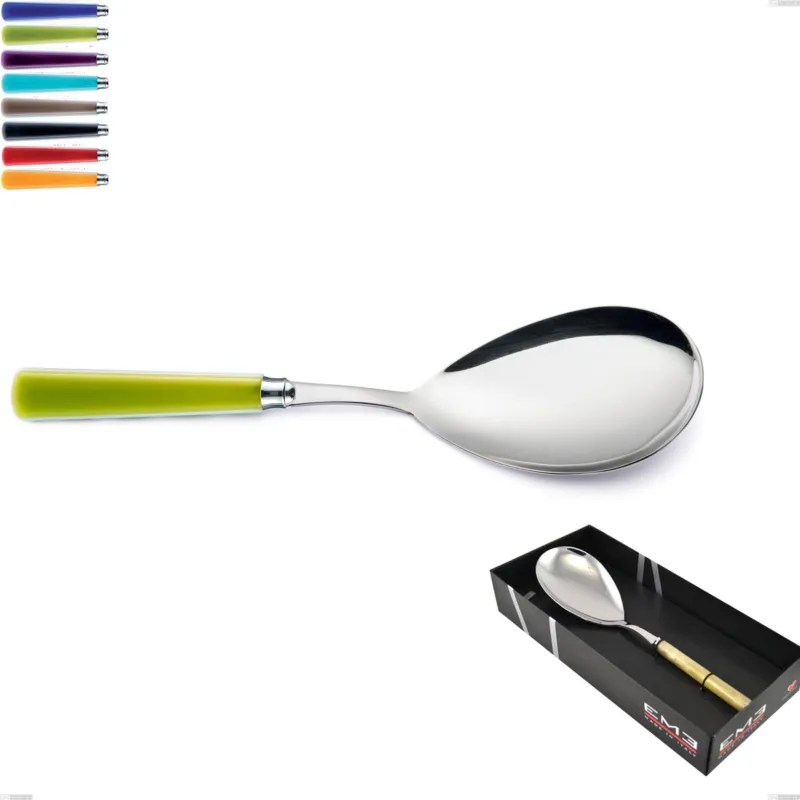 Compra Oggi Stesso Confezione vetrina 1 pezzo pala riso candy eme, Acciaio 18/10 AISI 304 Lucido manicatura acrilico Eme Posaterie viola 2623