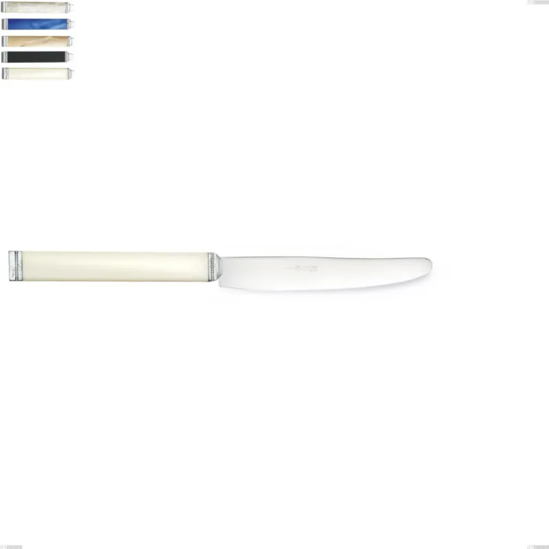 Promozione Coltello tavola kilim, Acciaio 18/10 AISI 304 Lucido manicatura acrilico perlato, lunghezza 232 mm Eme Posaterie avorio 18