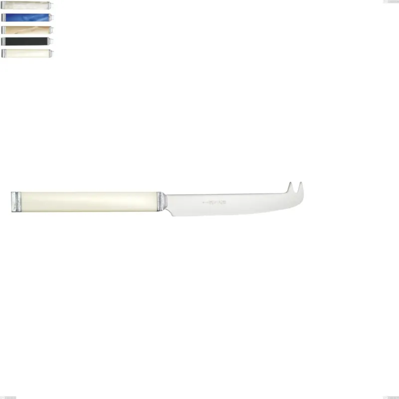 Compra Online Coltello formaggio kilim, Acciaio 18/10 AISI 304 Lucido manicatura acrilico perlato, lunghezza 229 mm Eme Posaterie avorio 18