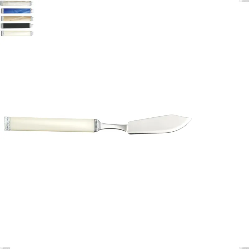 Bestseller Coltello pesce kilim, Acciaio 18/10 AISI 304 Lucido manicatura acrilico perlato, lunghezza 224 mm Eme Posaterie avorio 18