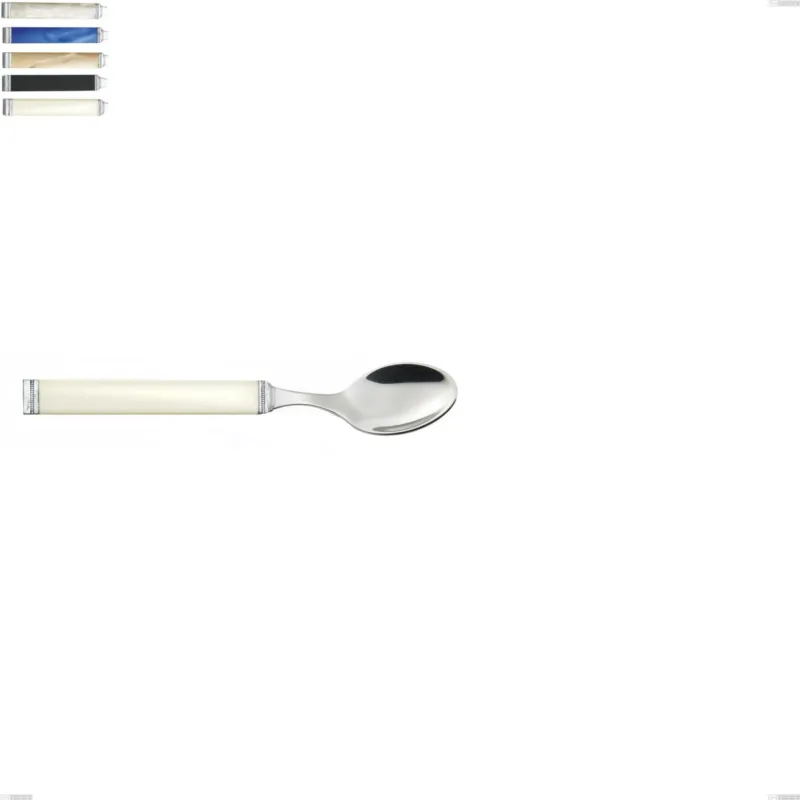 Compra Oggi Stesso Cucchiaino moka kilim, Acciaio 18/10 AISI 304 Lucido manicatura acrilico perlato, lunghezza 142 mm Eme Posaterie avorio 18