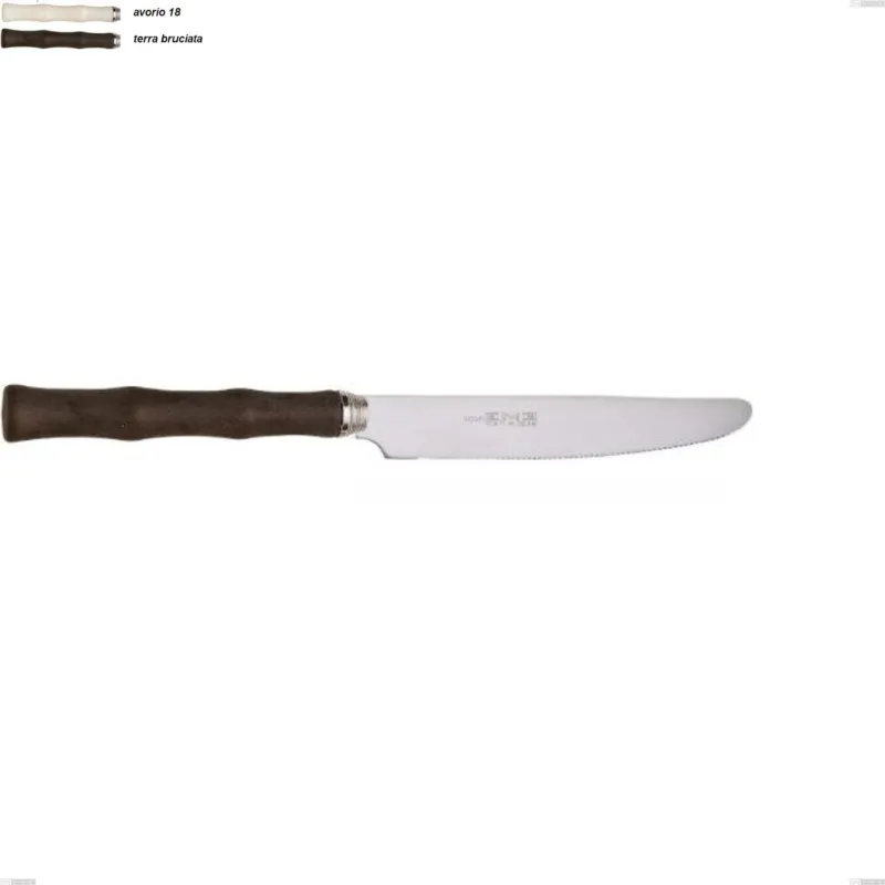 Nuova Collezione Coltello frutta acqua eme, Acciaio 18/10 AISI 304 lucido manicatura acrilica, lunghezza 195 mm Eme Posaterie terra bruciata