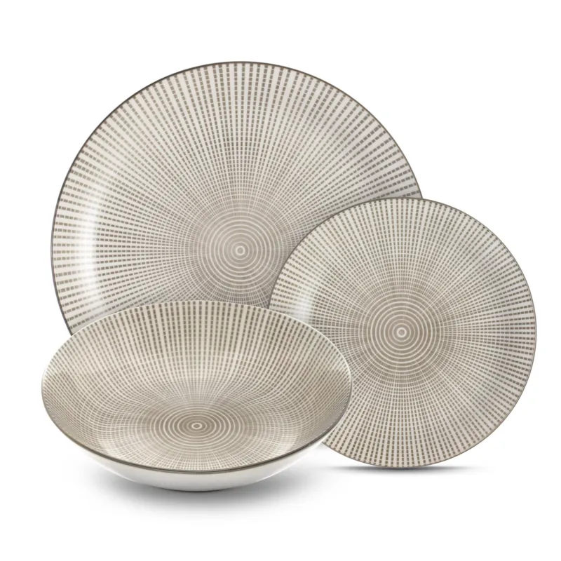Sconto Servizio piatti 18 pezzi 6 posti tavola in porcellana con decoro Sottosmalto modello SPIDER lavabile in lavastoviglie Kaleidosmilano