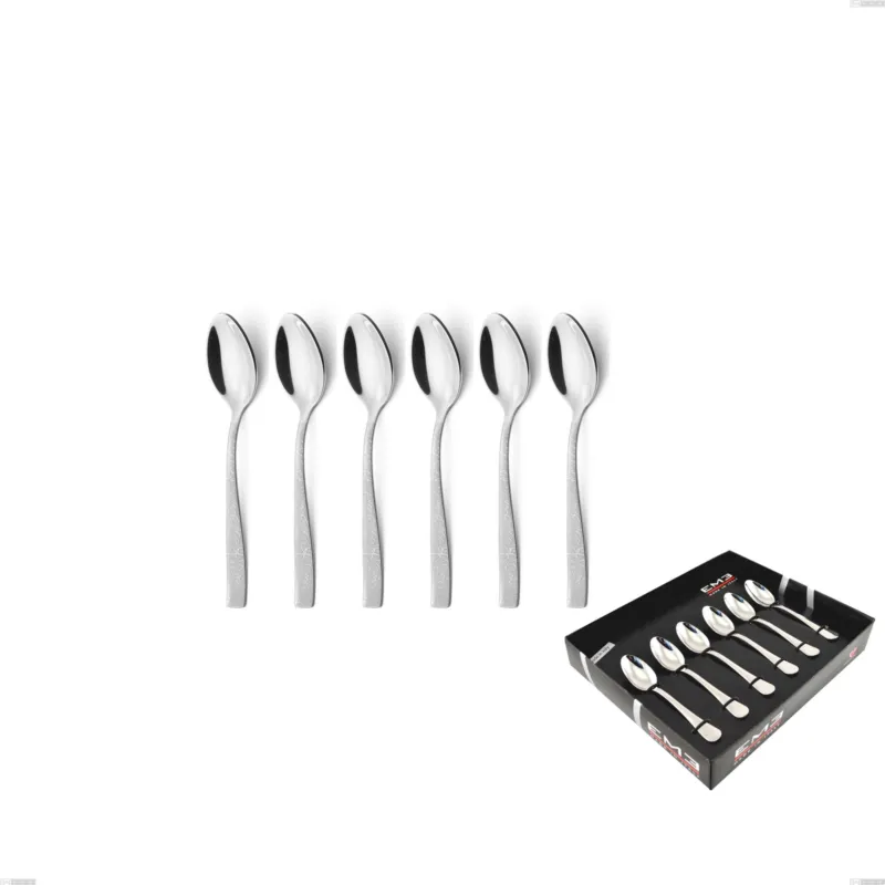 Prezzo Di Fabbrica Confezione vetrina 6 pezzi moka Infinity la Divina, Acciaio 18/10 Inox Lucido con incisione al laser, spessore 2,5 mm mm Eme Posaterie