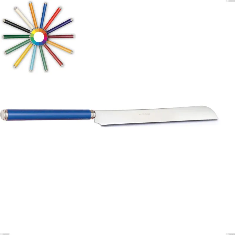 Coltello panettone linea, Acciaio 18/10 (AISI304) inox lucido , manici in metacrilato 298 mm Eme Posaterie nero 1 Nuova Collezione