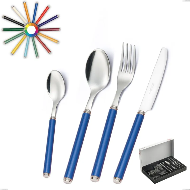 Confezione Panoramica 30 pezzi linea, Acciaio 18/10 (AISI304) inox lucido , manici in metacrilato Eme Posaterie nero 1 Offerta Speciale