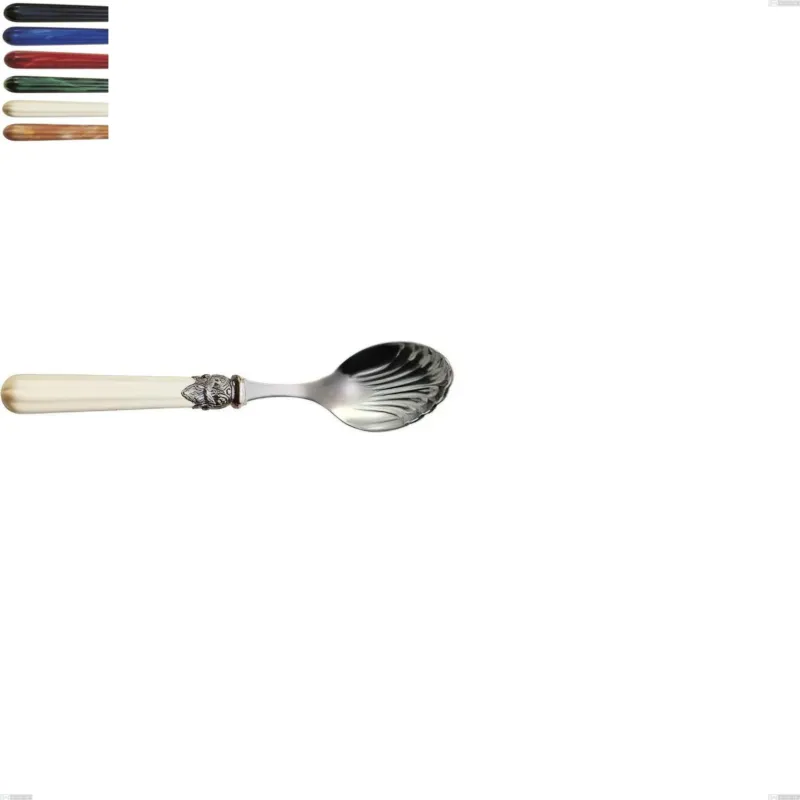 Super Prezzo Cucchiaino formaggio versailles, Acciaio 18/10 AISI 304 Lucido manicatura acrilico , lunghezza 146 mm Eme Posaterie blu 2