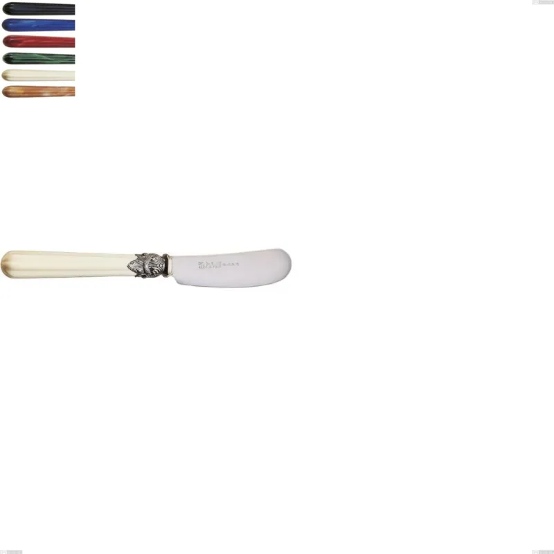 Esclusivo Spalmaburro piccolo versailles, Acciaio 18/10 AISI 304 Lucido manicatura acrilico , lunghezza 146 mm Eme Posaterie blu 2