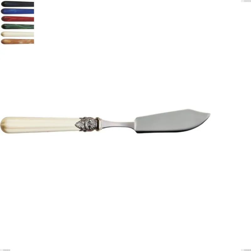 Coltello pesce versailles, Acciaio 18/10 AISI 304 Lucido manicatura acrilico , lunghezza 218 mm Eme Posaterie blu 2 Nuova Collezione