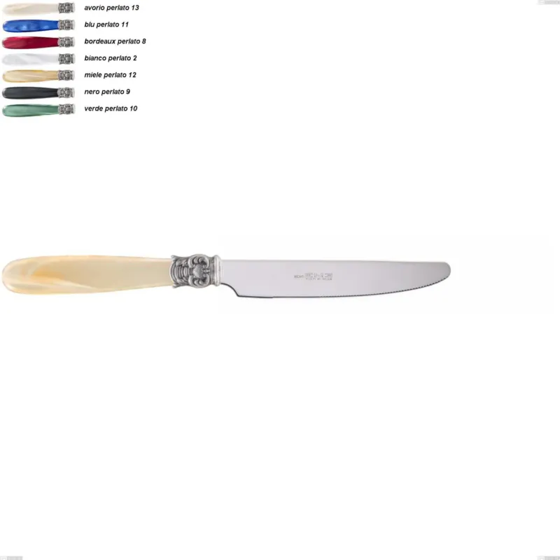 Coltello frutta mona lisa, Acciaio 18/10 AISI 304 Lucido manicatura acrilico perlato, lunghezza 201 mm Eme Posaterie avorio perlato 13 Occasione Imperdibile