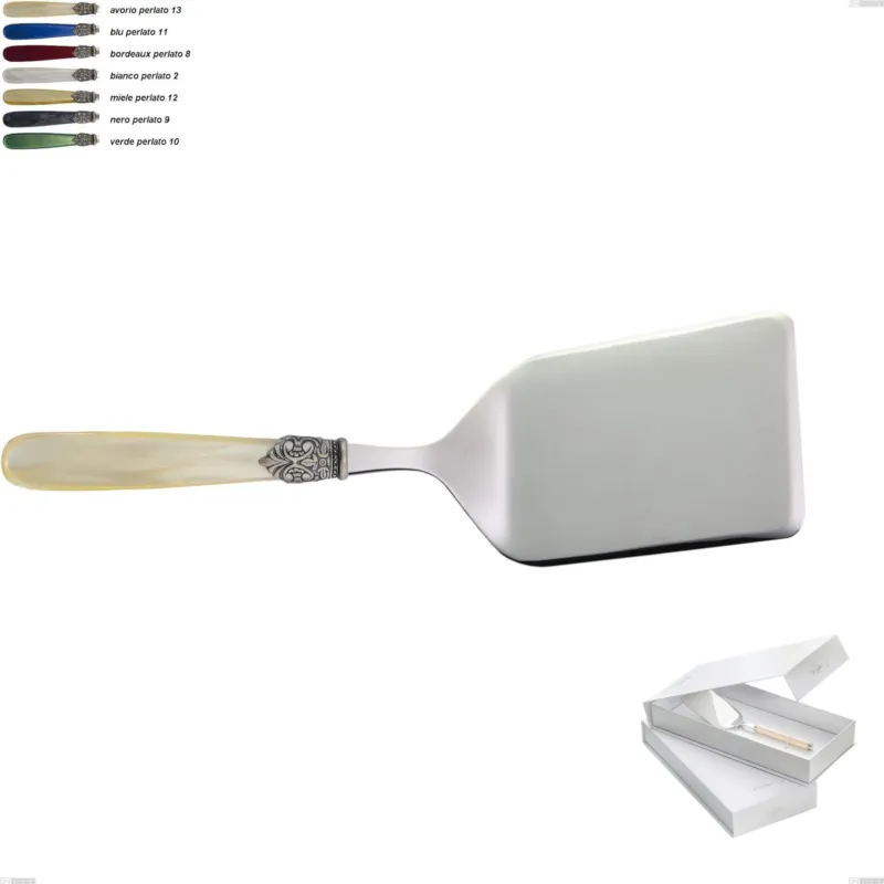 Promozione Esclusiva Confezione a libro 1 pezzo pala lasagne georgian, Acciaio 18/10 AISI 304 Lucido manicatura acrilico perlato Eme Posaterie avorio perlato 13
