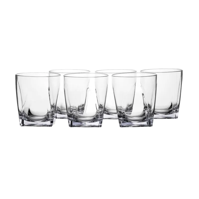 Compra Online Bicchieri bassi tumbler - in SAN set 6 pezzi trasparente incolore, dimensioni 8x8xH9 cm, peso 0,64 kg trasparenti grande resistenza Vesta