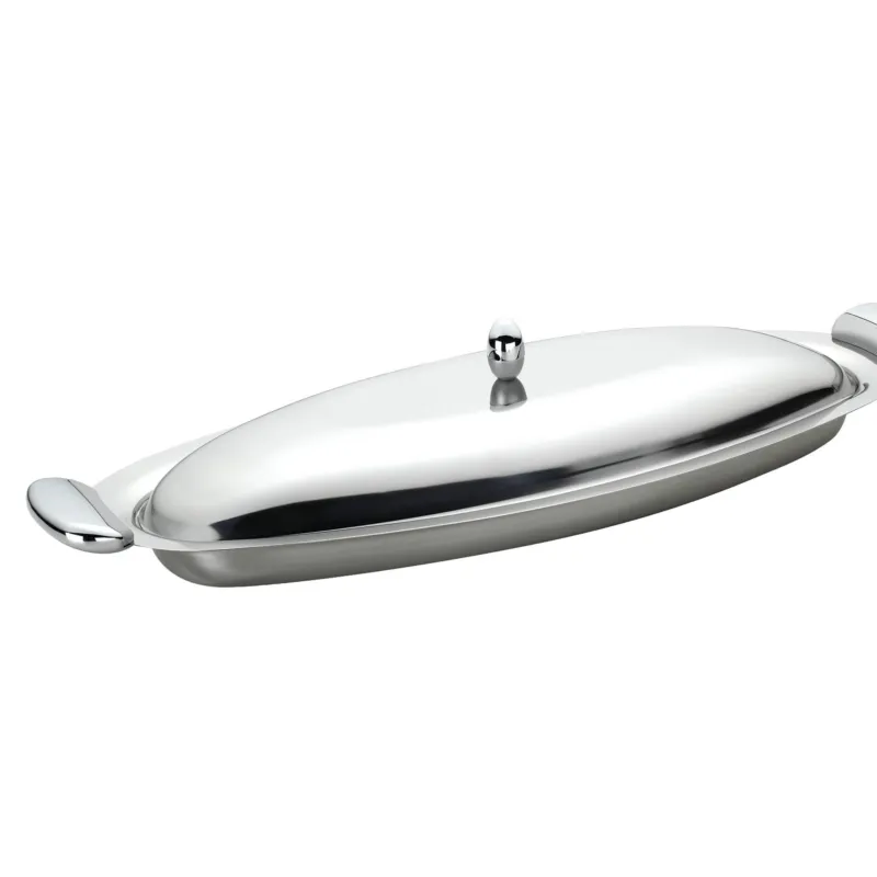 Pescera con coperchio JOINT EME 60 cm in acciaio inox lucido con coperchio inox manicatura in metallo pressofuso finitura lucida e sabbiata Eme Posaterie Nuova Collezione
