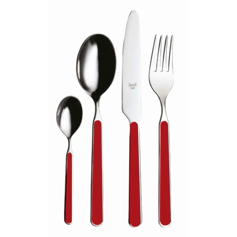 Bestseller Servizio 24 pezzi Fantasia in Acciaio Inossidabile, colore Rosso, Lavabile in lavastoviglie MEPRA S.p.a.