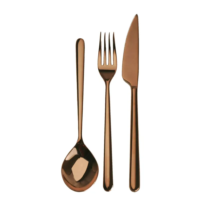 Compra Online Servizio 75 pezzi Linea "Bronzo" in Acciaio Inossidabile, colore Bronzo, Lavorazione della supperficie con impiantazione di Titanio PVD MEPRA S.p.a.