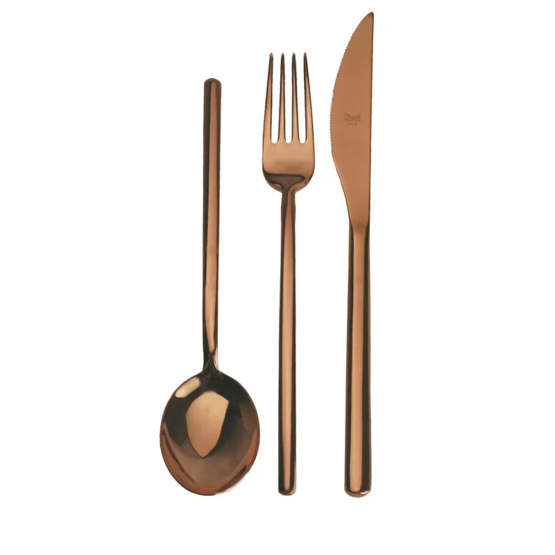 Bestseller Servizio 49 pezzi Due "Bronzo" in Acciaio Inossidabile, colore Bronzo, Lavorazione della supperficie con impiantazione di Titanio PVD MEPRA S.p.a.