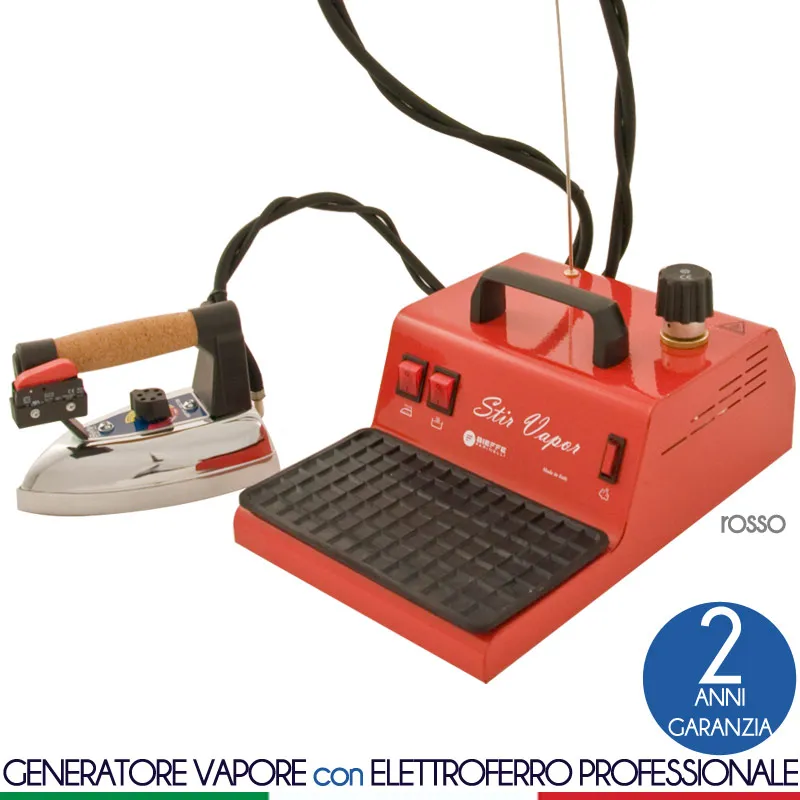 Stirella generatore Stir Vapor di vapore con caldaia da 1.5 Lt dotato di ferro da stiro professionale Bieffe Rosso Bieffe Srl Promozione Esclusiva