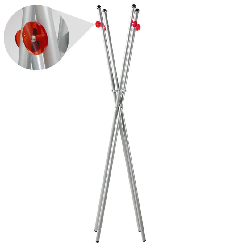 Appendiabiti richiudibile diametro 40xh180 cm Ikebana in metallo verniciato con polveri epossidiche pomelli colore Rosso Emporium A Buon Prezzo